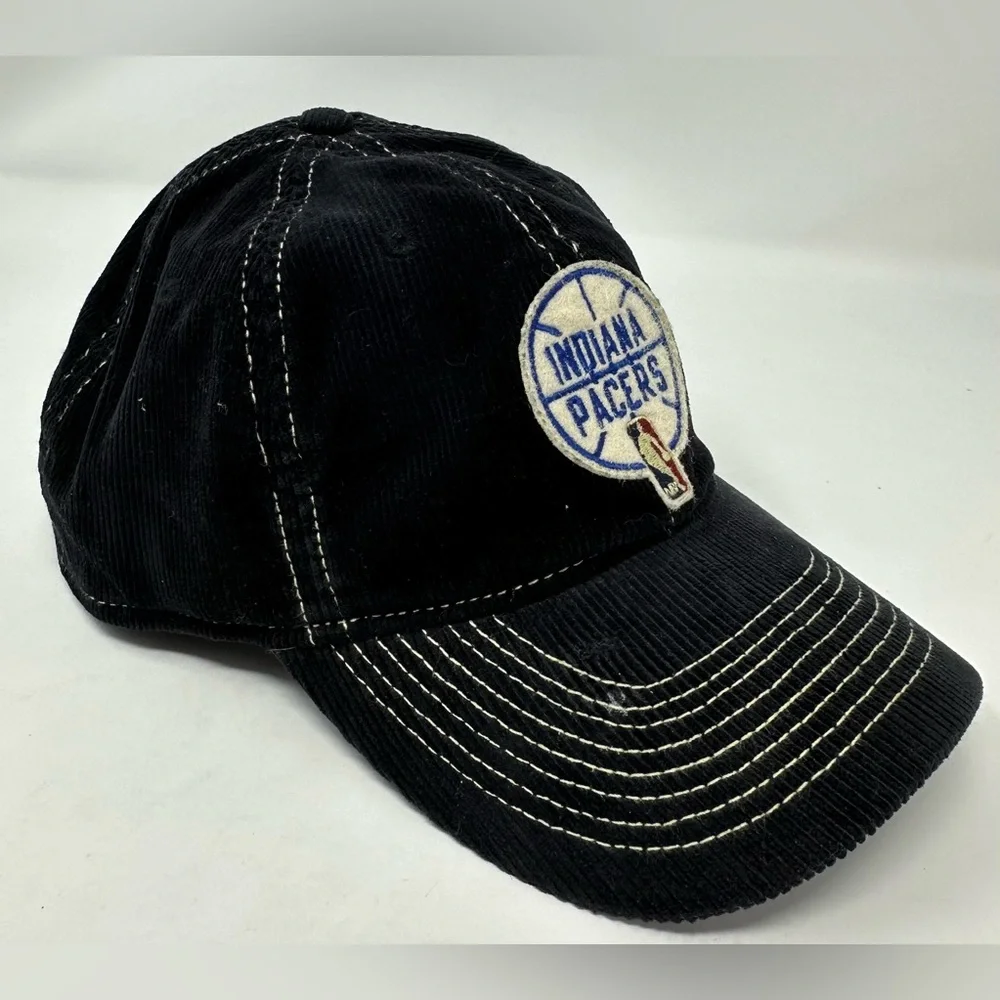 Indiana Pacers NBA Adidas Fitted Corduroy Hat L/XL Navy Blue White‎ Stitch